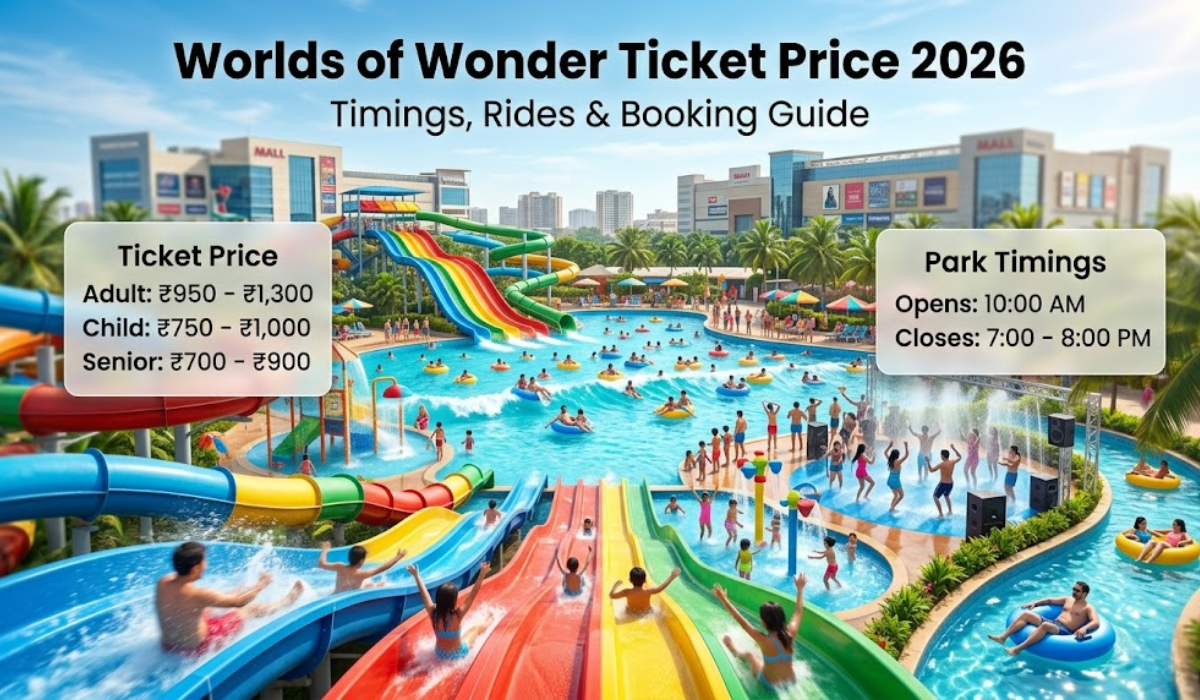 Worlds of Wonder Water Park Ticket Price 2026, Timings & Rides
